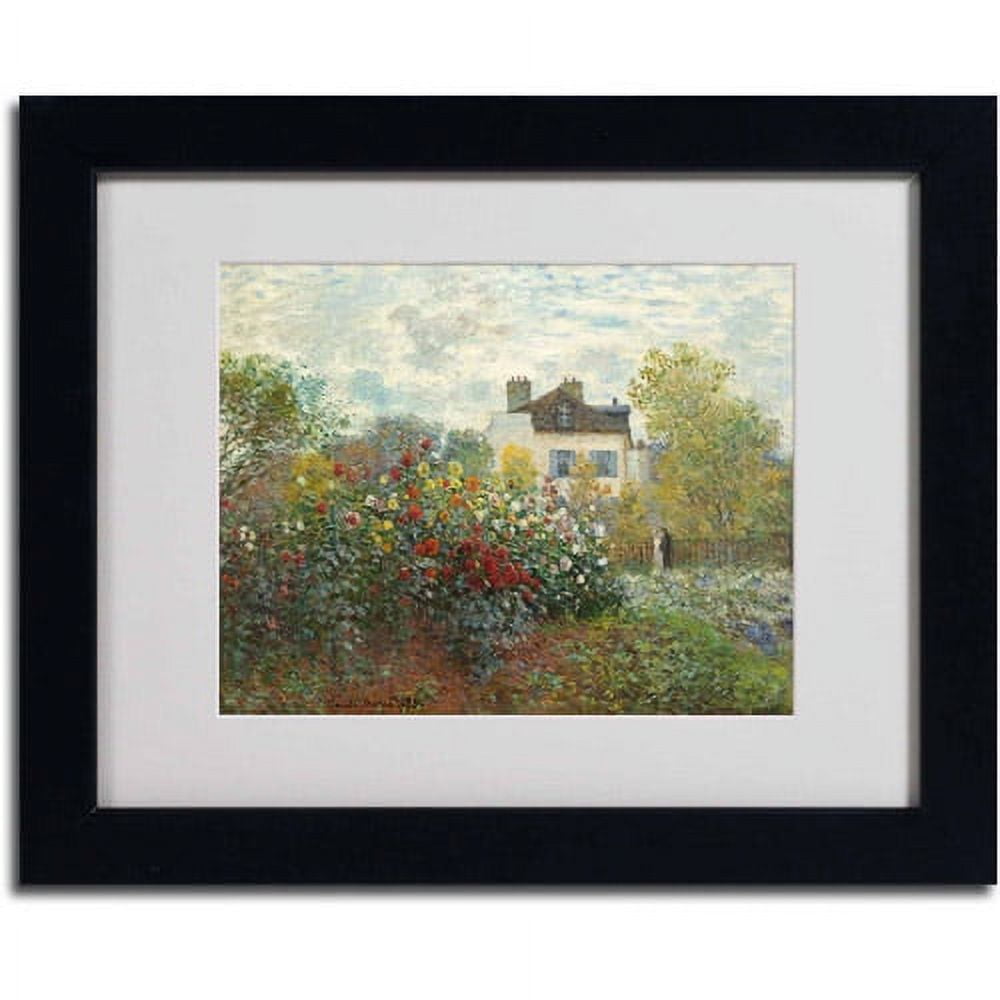 Trademark Fine Art "The Artist's Garden" Canvas Art by Claude Monet, Black Frame