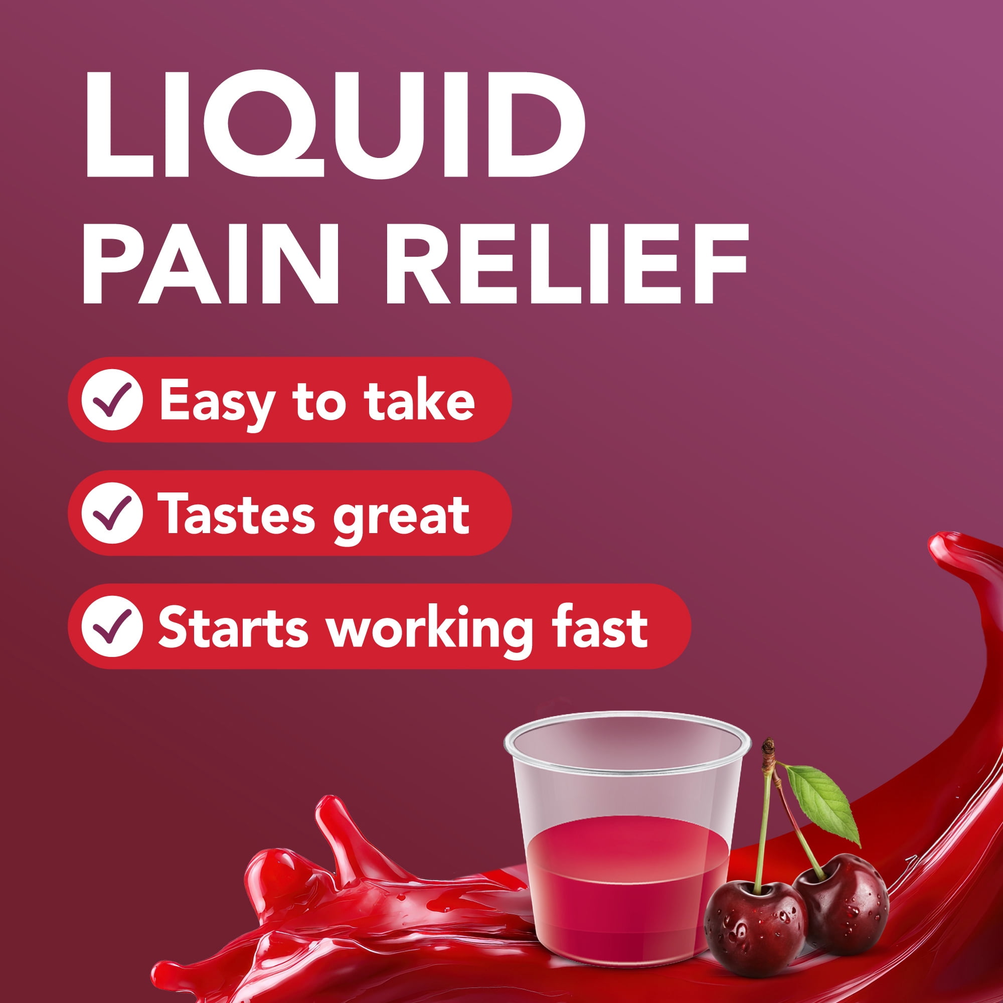 Equate Pain Relief, Black Cherry, 12 fl oz