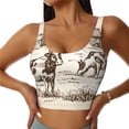 thumbnail image 1 of Balery Cows On The Farm Sujetadores deportivos con espalda cruzada para mujer, acolchados, sin costuras, de alto impacto, ideales para yoga, gimnasio, entrenamiento y fitness.-Small, 1 of 8