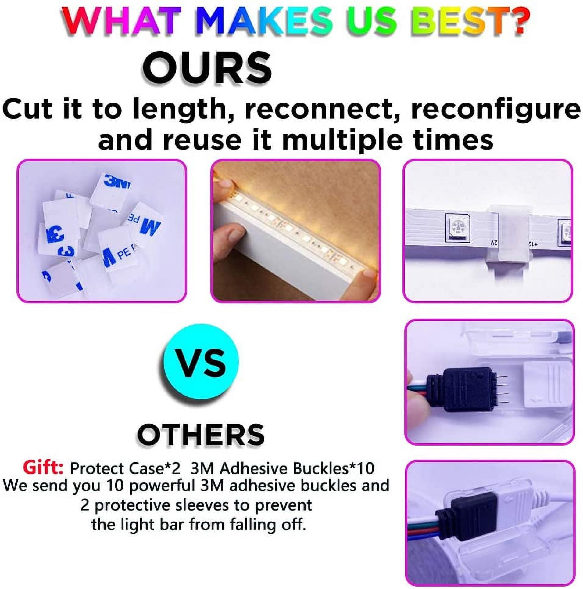 Led Lights,Led Strip Lights for Bedroom Color Changing Lights with 44 Keys Remote Controller for Bedroom Party Home Decoration