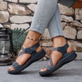 thumbnail image 5 of IWRICH Orthopedic Wedge Sandals for Women Dressy Summer Comfortable Walking Wide Width Sandals Arch Support Ankle Strap Sport Open Toe Platform Footwear Navy 9.5, 5 of 9