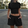 thumbnail image 2 of JYnXIANTI Workout Sets for Women Soft Fitted Crop Tops with Shorts Sets Sports Athletic Matching Outfits Tracksuit 2 Piece Sets, 2 of 6