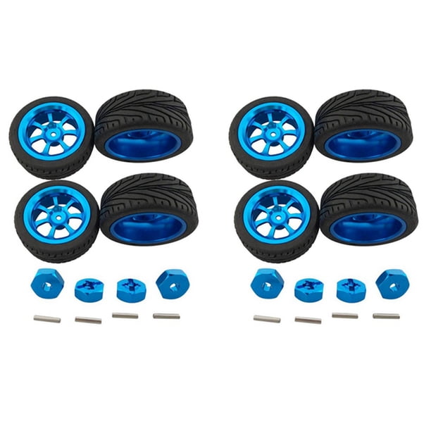 8x Neumáticos de Rueda RC con Tuerca Hexagonal para 1/18 A959-B A979-B A959 A969 A949 A979 K929 Recambios Coche