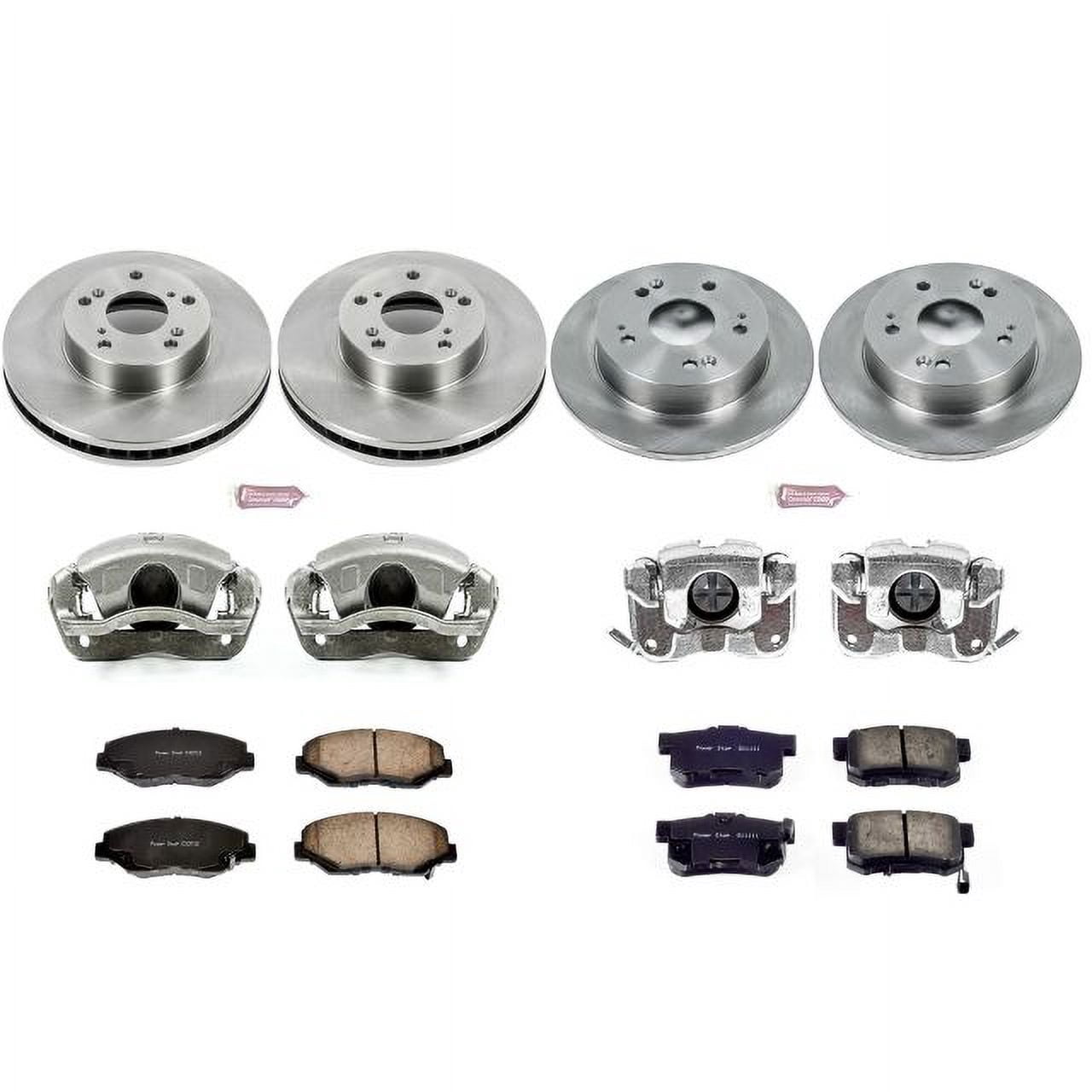 PowerStop Front and Rear Stock Replacement Brake Pad and Rotor Kit with Calipers Fits: ACURA HONDA Select Models KCOE6781