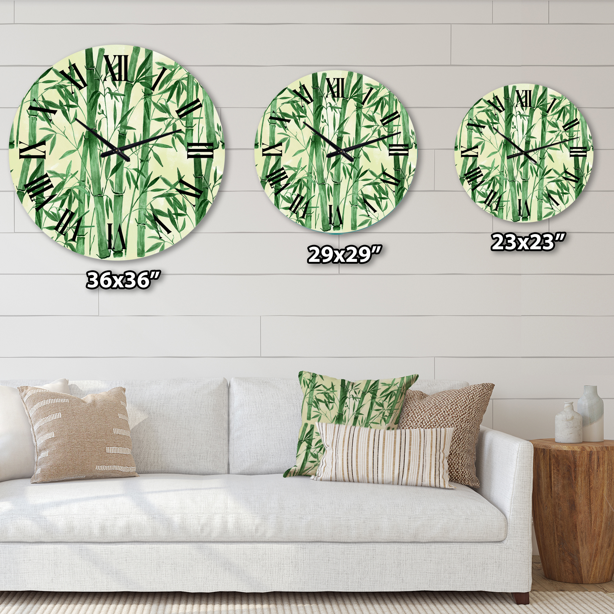Designart 'Bamboo Branches In The Forest I' Tropical Wall Clock