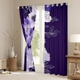 thumbnail image 3 of Manfei Purple Flower Black Out Curtains,Country Floral Curtains Pack of 2 (42x63 Each),Plant Aesthert Artwork Bedroom Curtains For Girls Kids,Breathable Home Decor, 3 of 6