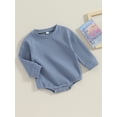 thumbnail image 3 of ZAXARRA Barboteuse Automne Printemps pour Bébés Filles Garçons Manches Longues Col Rond Couleur Unie Décontractée, 3 of 9
