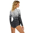 thumbnail image 3 of Women's Rash Guard Long Sleeve Shorty Swimsuit Surfing Suit One Piece Monokini Swimwear S-XXL, 3 of 6
