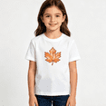 thumbnail image 2 of Girls Graphic Tees Plaid Maple Leaf Kids T Shirt Fall Autumn Cute 100% Cotton Short Sleeve Soft Tops 4-13Y, 2 of 5
