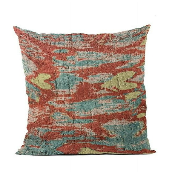 Multi Color Velvet iKat Luxury Throw Pillow - 18 x 18 in.