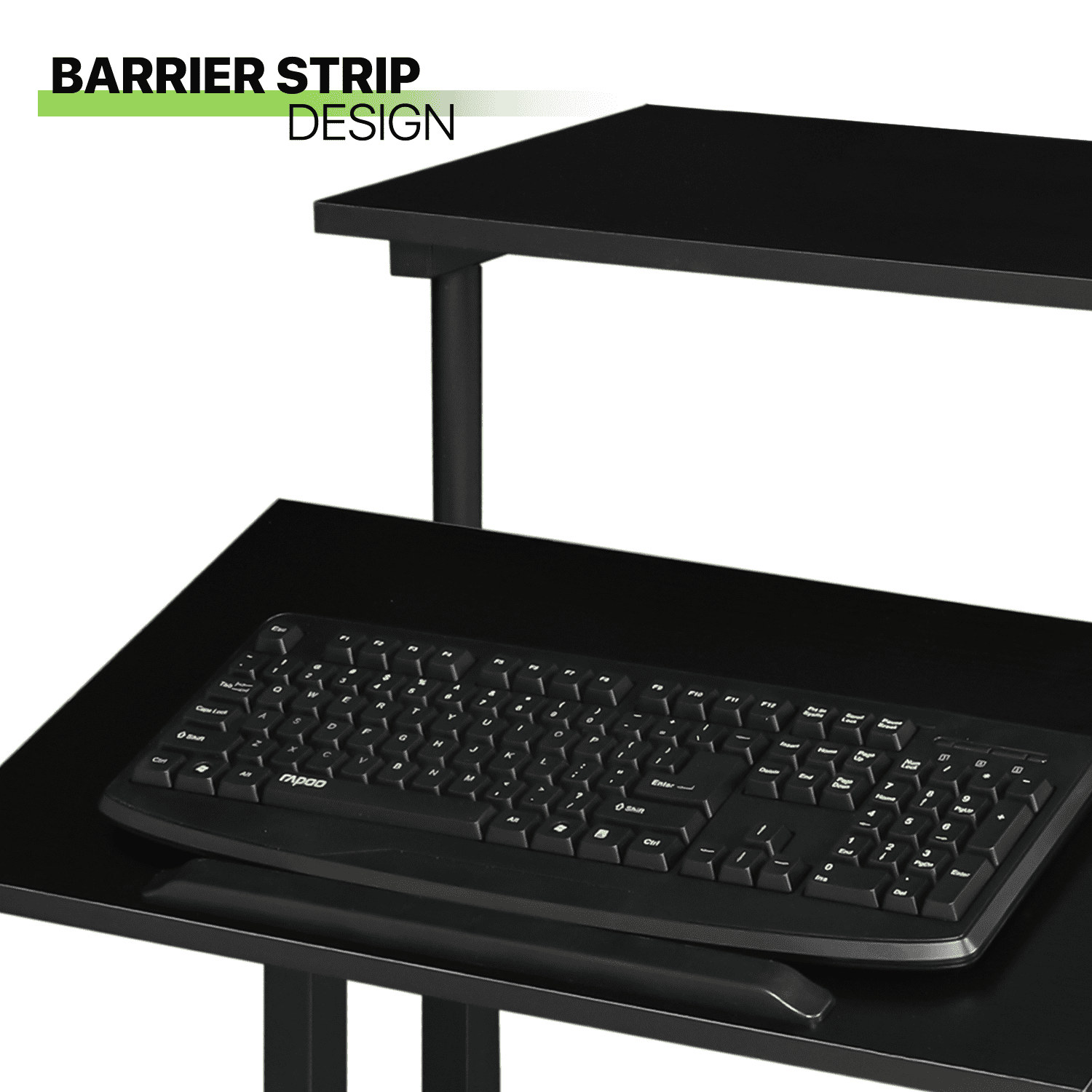 Magshion Complete Computer Workstation Desk, Rolling Laptop Table with Monitor Shelf & Host Rack for Home, Black