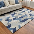thumbnail image 4 of Feizy Arazad Transitional Geometric, Blue/Ivory/Gray, 2' x 3' Accent Rug Easy Care Stain Resistant Water Resistant Mid-Century Modern Chevron Design Carpet for Living Dining Bed Room, 4 of 8