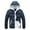 Dark Blue, variant on Fesfesfes Mens Fleece Jacket Fashion Casual Fall And Winter Color Contrast Thick Hooded Puffer Jacket On Sale