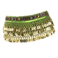 thumbnail image 6 of Segolike Belly Dance Hip Scarf Bellydance Hip Belt Costume Shiny Waist Chain Sequin Tassel Skirt for Rumba, Ballroom, Dancer, Performance, Nightclub Light Green, 6 of 8