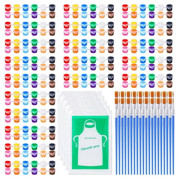 Paquete de 20 Frascos de Pintura Acrílica, 12 Colores, Gouache, Acuarela, Contenedor de Pintura Artesanal, Tira de Almacenamiento, Regalos de Fiesta para el Hogar y el Aula