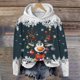 thumbnail image 2 of WILLBEST Sudadera Deportiva para Mujer, Estilo Casual, con Estampado Navideño de Ciervos con Cabeza Grande y Copos de Nieve, Cuello Redondo, Manga Larga y Capucha Ligera Grande, 2 of 4