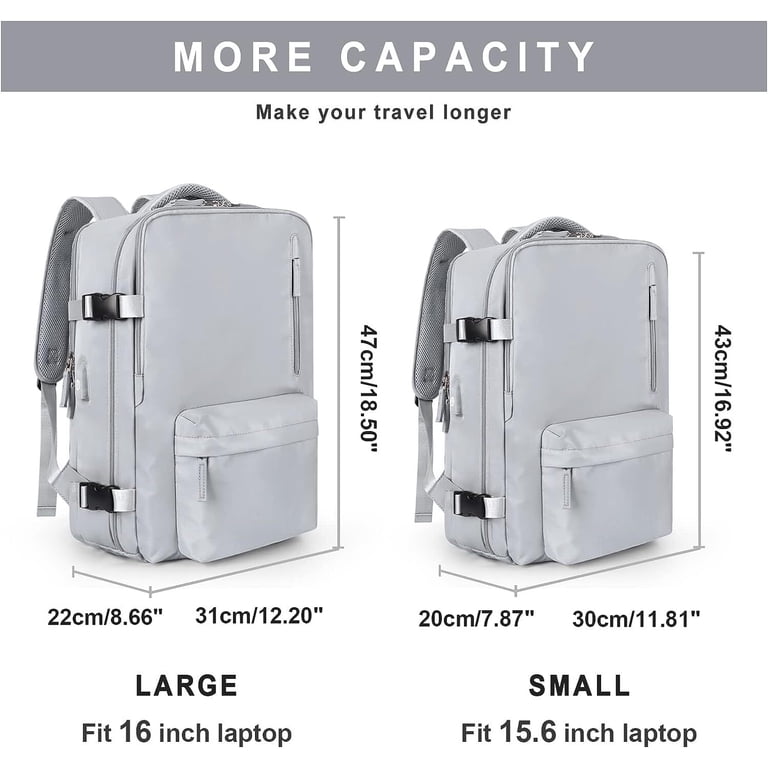 Women\'s Backpack Waterproof Laptop Backpack with Shoe Bag, Gray, 16 inch Woman Travel Backpack 16 Inch Laptop School Backpack USB  main image 4