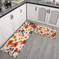thumbnail image 2 of Pioneer Flower Floral Print Pattern Kitchen Rugs Sets Of 2,Anti Fatigue Kitchen Mat Rugs Non Slip Washable,Decorative Kitchen Floor Mats for Kitchen,Sink,Laundry,17"x30"+17"x47", 2 of 7