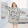 thumbnail image 5 of Dailycode Wearable Blanket Hoodie Oversized Sherpa Flannel Blankets with Pocket for 3-14 Year Old Cute Astronaut Panda, 5 of 7