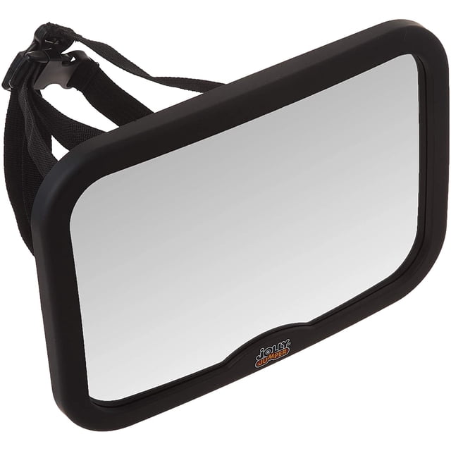 Jolly Jumper Driver’s Baby Mirror | Shatter-Resistant Convex Rear-Facing Car Seat Mirror | Adjustable Straps, Wide-Angle View