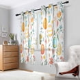 thumbnail image 2 of Yayeee Window Curtains Light Filtering 63"x42" Grommet Panel Pair Home Living Room Decor, Floral Easter Eggs, 2 of 7