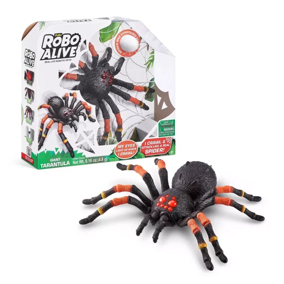 Robo Alive Giant Tarantula by ZURU Battery-Powered Robotic Interactive Electronic Spider That Moves and Crawls, Comes with Web Slime, Prankst Toys for Boys, Kids, Teens