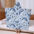 thumbnail image 5 of Blue Cute Hedgehog Hooded Bath Towel，60"x35" for Ages 3 To 12 Kids, Quick Dry Lightweight Soft Microfiber Hood Beach Towel Cover Up for Kids, 5 of 7