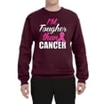 thumbnail image 2 of I'm Tougher Than Cancer Unisex Crewneck Graphic Sweatshirt, Maroon, Small, 2 of 3