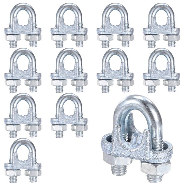 Uxcell 12-Pack Abrazaderas de Cable, Clip de Cable de Acero al Carbono M8, Sujetador de Perno en U