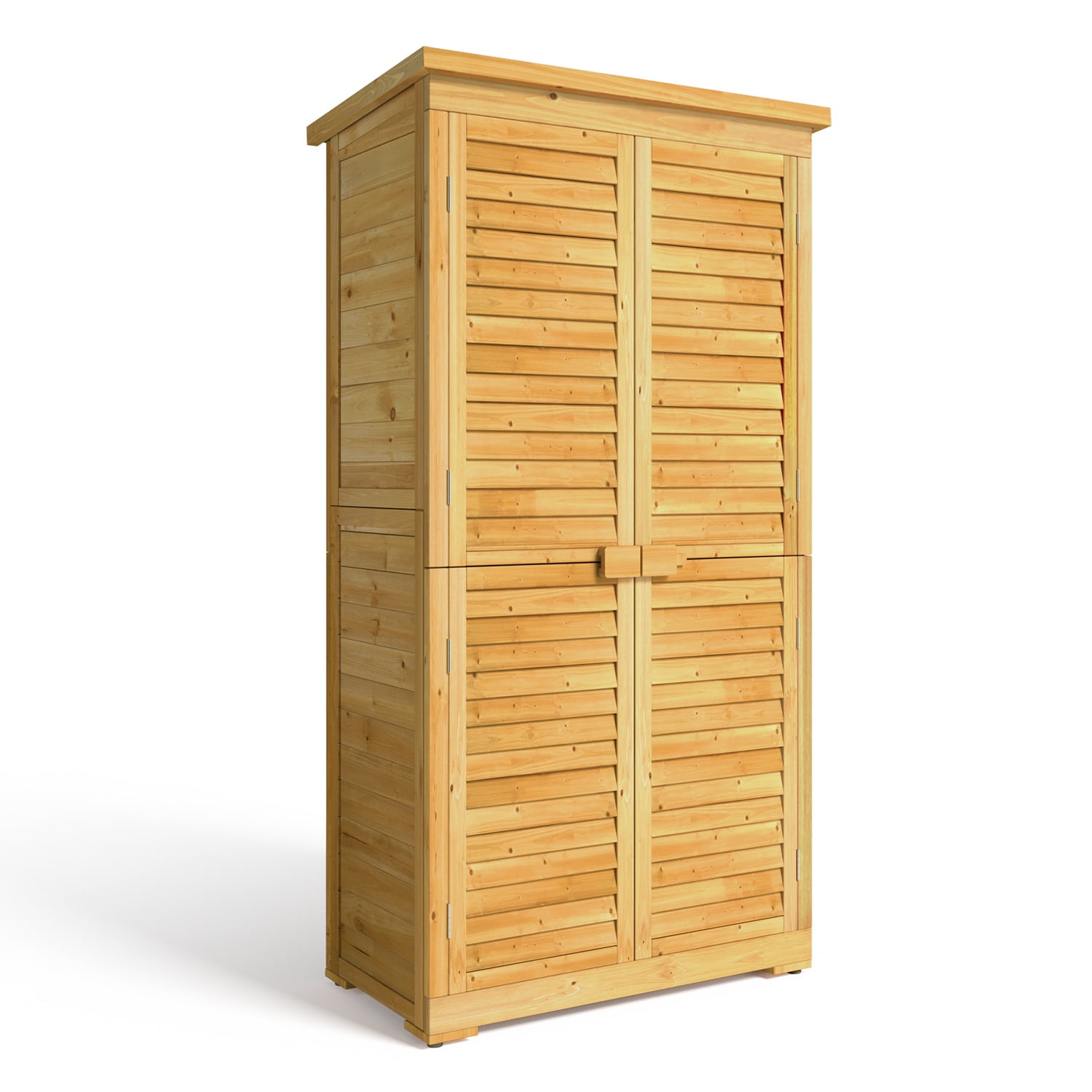 Asofer Outdoor Storage Shed, Storage Cabinet Clearance, Wooden Tool Shed, Deck Cabinet for Outside Patio Lawn
