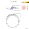 thumbnail image 5 of ANGARA Natural Bar-Set Solitaire Round Tanzanite Bypass Ring in 14K White Gold for Women (Size-5mm) | December Birthstone, Birthday, Anniversary, Jewelry Gift for Women | Natural Tanzanite Ring, 5 of 9