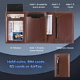 thumbnail image 3 of Mens Minimalist Slim Wallet Card Holder with  Pocket,  Slot,  Closure, Pop Up  Case, ID Window, Leather Wallet, RFID Blocking, 9-13 Card Capacity, Wax Brown, 3 of 6