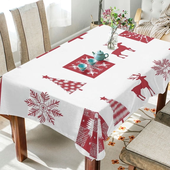 BZSMCE Square Tablecloth Christmas Pattern Pattern Tableclothes