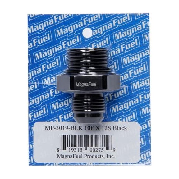 MP-3019-BLK -10 AN Flare to -12 AN Straight Port Fitting - Black