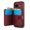 thumbnail image 6 of 2 in 1 Detachable Magnetic Phone Cases Compatible with Google Pixel 9a, with Credit Card Holder, Classic Durable Premium PU Leather Kickstand Rugged Flip Cover for Women Men, Winered, 6 of 6