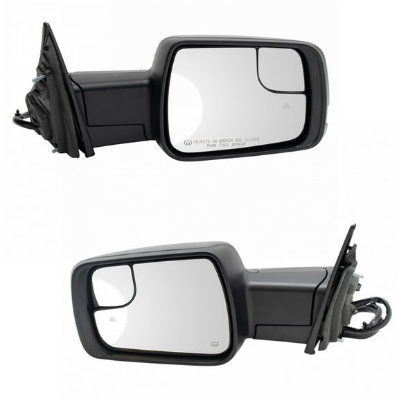 TRQ Mirror Set Power Folding Turn Signal Memory Puddle Light Blind Spot for Ram MRA09890
