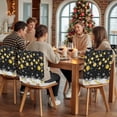 thumbnail image 5 of Black Yellow Christmas Balls Chair Covers Set of 1 Xmas Snowflake Chair Back Covers Stretch Removable Washable Slipcovers Protector for Dining Room Kitchen Party Decor, 5 of 5