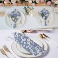 thumbnail image 3 of Watercolor Floral Cloth Napkins, Spring Flower Leaves Botanical Blue Washable and Reusable Dinner Napkins Set of 6, Table Napkin for Kitchen Party Birthday Wedding Hotel Housewarming 20"x20", 3 of 9