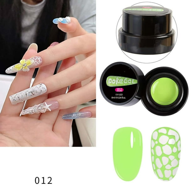 Gel de uñas de cuatro colores Gel pintado Gel de agujero Gel de textura de encaje