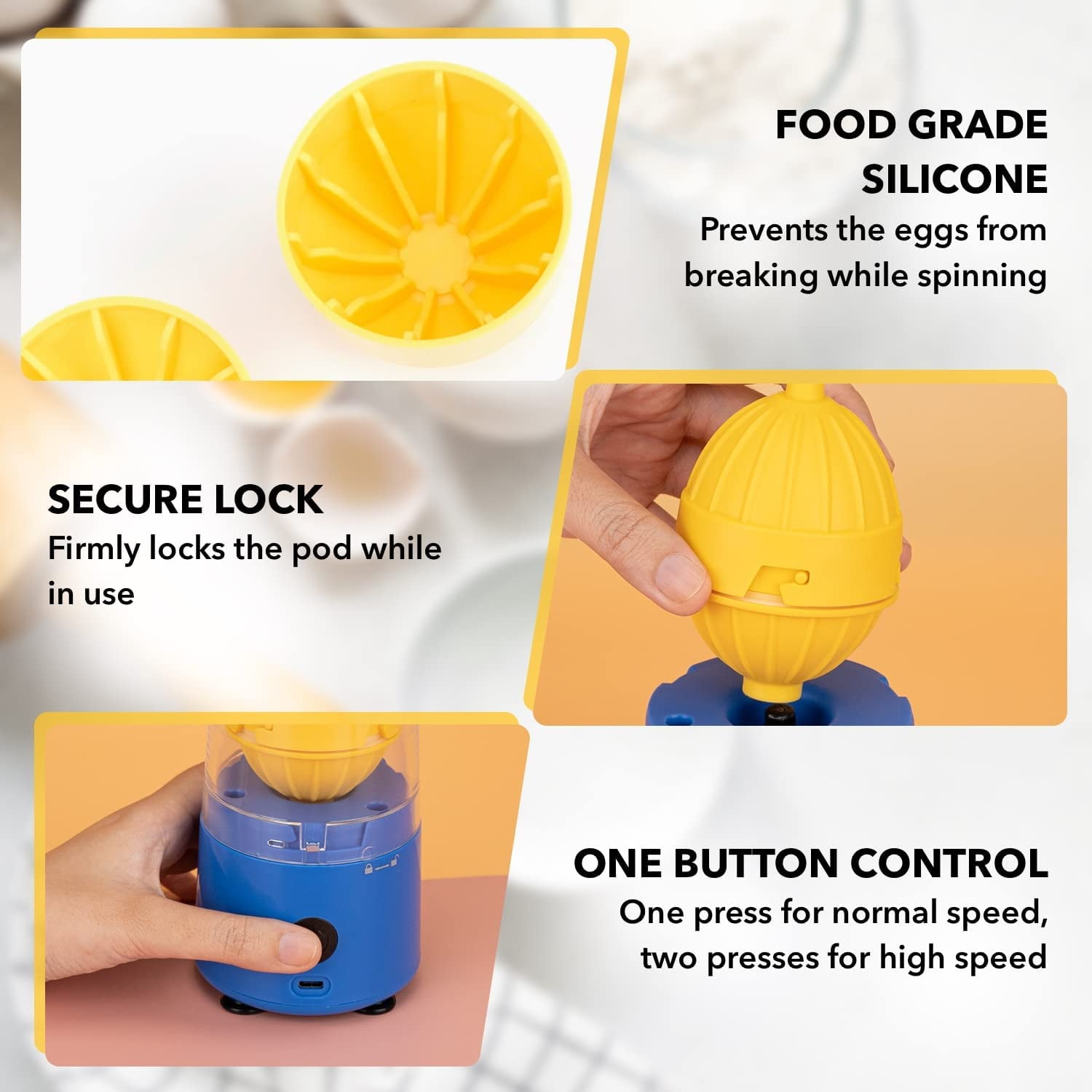 EggFecto Egg Yolk Mixer - Egg Spinner Scrambler for Small and Large Eggs |  Portable Golden Egg Maker for Hard Boiled Eggs | Easy To Use Manual Egg