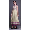 thumbnail image 3 of Bimba Kurti Indien Long Aquarelle Ivoire pour Femmes Tenue de Soirée Imprimée Sans Manches Anarkali Kurti Robe X-Small, 3 of 6