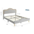 thumbnail image 3 of Yiwa Kids Velvet Bed Frame with LED Lights, Adjustable LED Headboard & Footboard Princess Platform, Wood Slats Support, No Box Spring Needed, 3 of 9