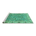 thumbnail image 2 of Ahgly Company Machine Washable Indoor Square Oriental Turquoise Blue Traditional Area Rugs, 5' Square, 2 of 4