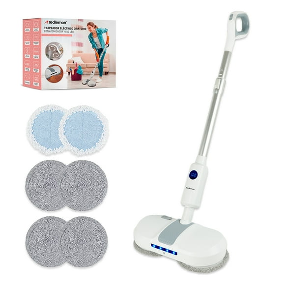 Trapeador Eléctrico Giratorio Redlemon 200 RPM Mop Atomizador LUZ LED