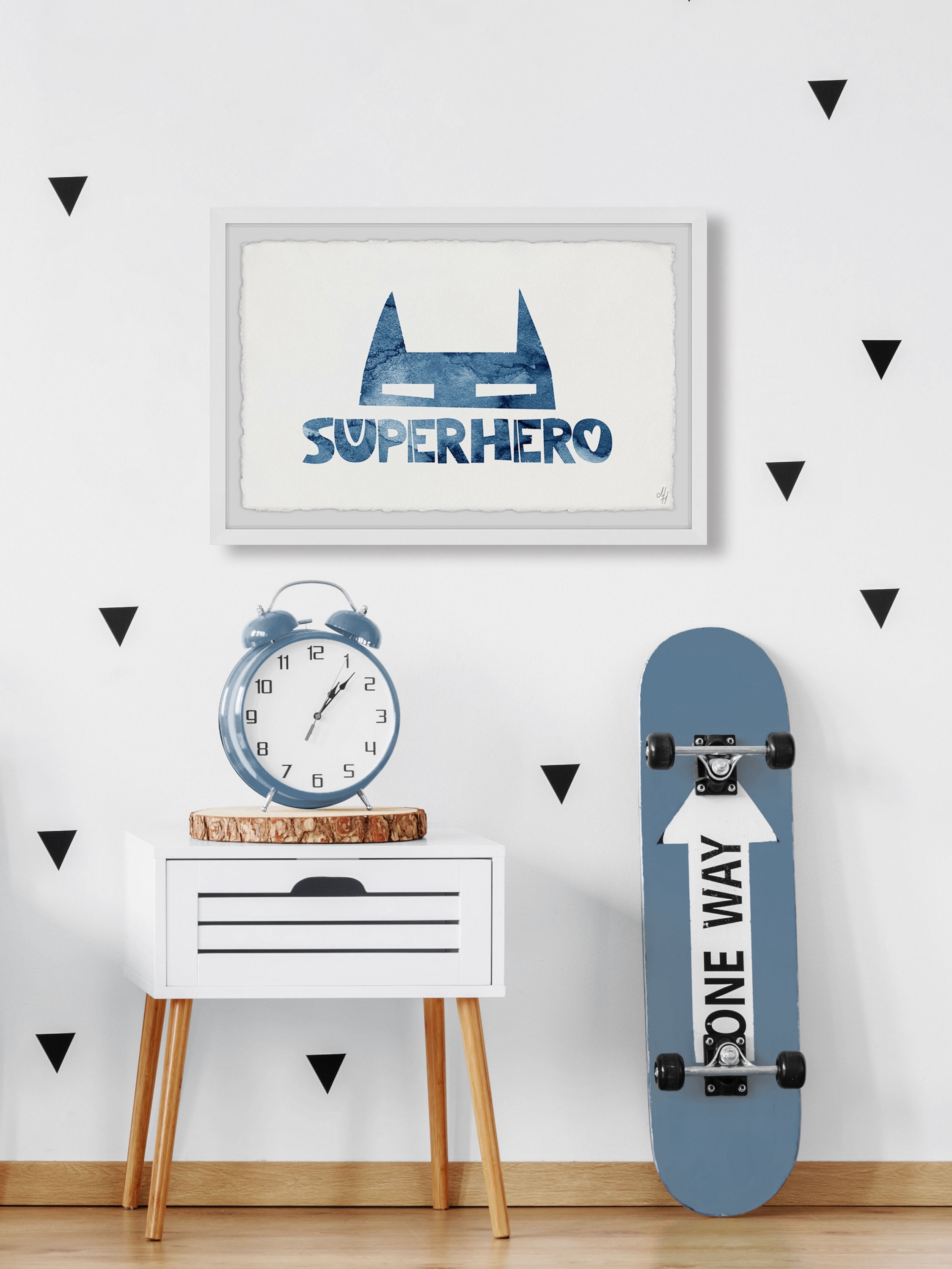 Marmont Hill Superhero Mask Framed Wall Art, 45.00" x 1.50"