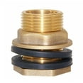 thumbnail image 1 of Solid Brass Bulkhead Fitting For Valves, Rust Resistant Heavy Duty Adapter Ensuring Strong Seal With Integrated Gasket For Easy Installation, 1 Female 1 - 1/4 Male, Brass, 1 of 5