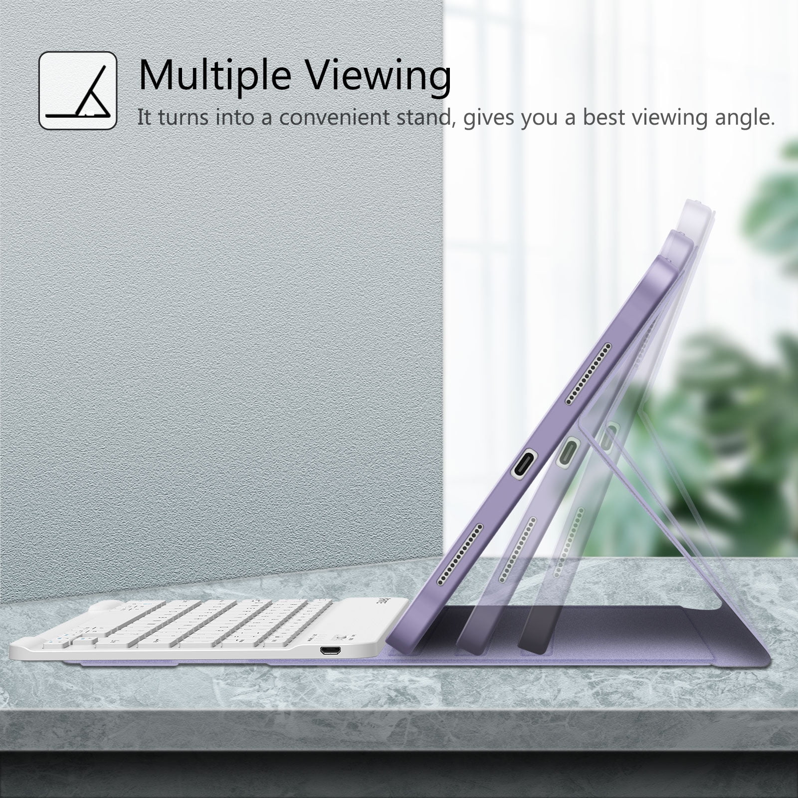 Fintie Keyboard Case for iPad 10th Generation 10.9 Inch Tablet (2022 Release) with Pencil Holder, Lilac Purple