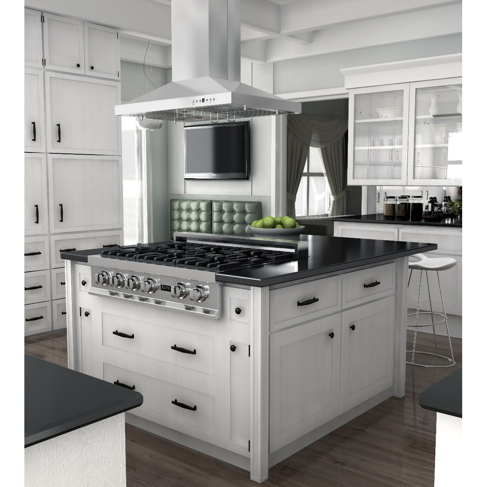 ZLINE 48 in. 1200 CFM Remote Blower Island Mount Range Hood in
