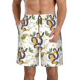 thumbnail image 2 of Uemuo Snake And Moon Pattern Men's Swim Trunks Hawaiian Beach Bathing Suit Swimsuits Beach Quick-Dry Shorts with Pockets-X-Large, 2 of 9