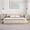 Beige Bed Frame, variant on Queen Bed Frame with Chenille Upholstered Headboard,Grounded Floor Queen Bed Frame with Wood Slat Support,Noise Free,68''x86.5''x23.5'',Green